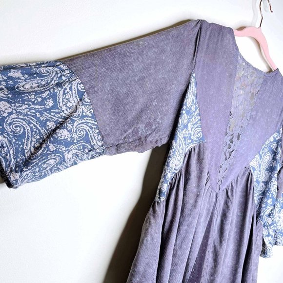 ⚡️SOLD⚡️ california moonrise boho swing hem patchwork top - size small - Picture 6 of 8